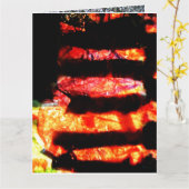 Fröhliche orangefarbene, abstrakt geklappte Grußka Karte (Gelbe Blume)