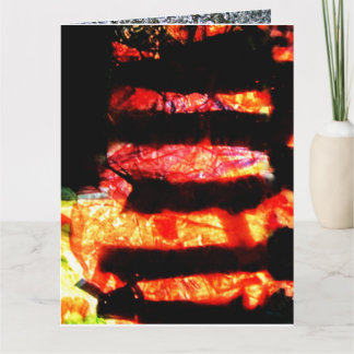 Fröhliche orangefarbene, abstrakt geklappte Grußka Karte