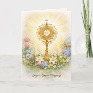 Fröhliche Oster-Eucharistische Segnungen Feiertagskarte