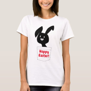 Fröhliche Oster-Überraschung Spaß Schwarzes Bunny- T-Shirt