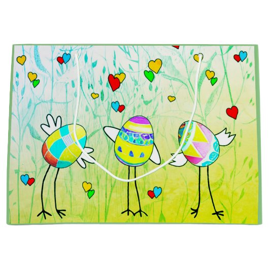 Fröhliche Ostereier Große Geschenktüte (Vorderseite)