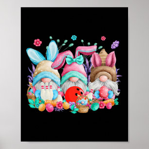 Fröhliche Ostereier Hase Gnome Bowling Liebhaber O Poster