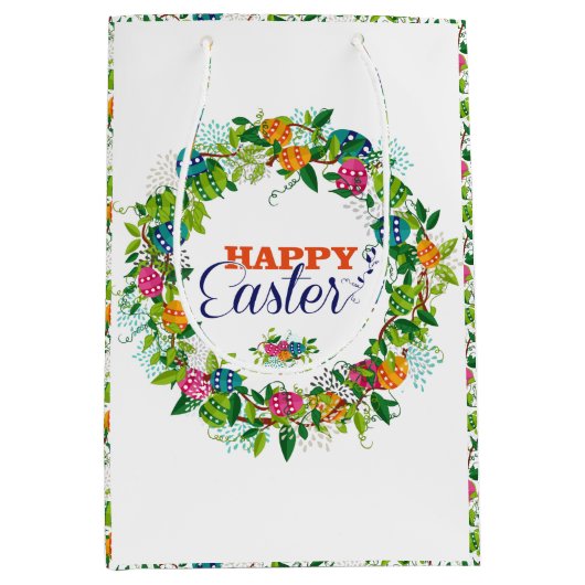 Fröhliche Osterfarbene Blume & Eierkleider Mittlere Geschenktüte (Vorderseite)