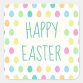 Fröhliche Osterfarbene Pastelle Quadratischer Aufkleber (Vorderseite)