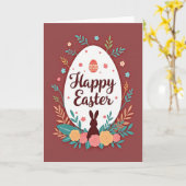 Fröhliche Ostergrüße Karte (Gelbe Blume)