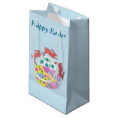 Fröhliche Osterhasen editierbare Ostern Kleine Geschenktüte (Vorderseite Schrägansicht)