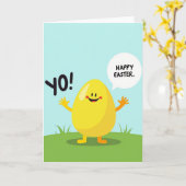 Fröhliche Osterkarte mit Eiform Karte (Gelbe Blume)
