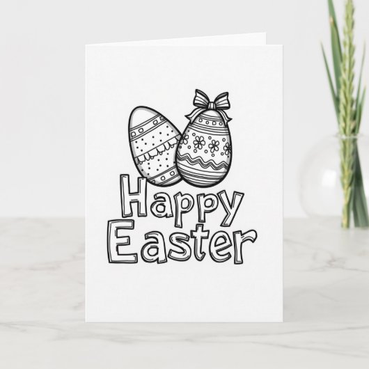 Fröhliche Ostermuster-Ei-Karte Karte (Vorderseite)