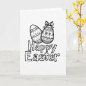 Fröhliche Ostermuster-Ei-Karte Karte (Gelbe Blume)