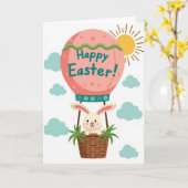 Fröhliche Ostern Ballonfahrt Karte (Gelbe Blume)