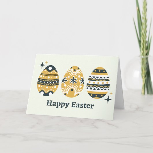 Fröhliche Ostern Bemalte Eier   Karte (Vorderseite)