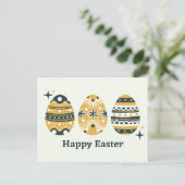 Fröhliche Ostern bemalte Eier  Postkarte (Stehend Vorderseite)