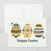 Fröhliche Ostern bemalte Eier  Postkarte (Vorne/Hinten)