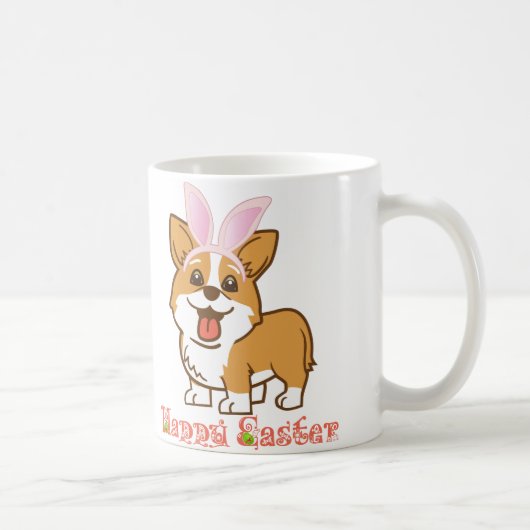 "Fröhliche Ostern" Corgi-Tasse Kaffeetasse (Rechts)