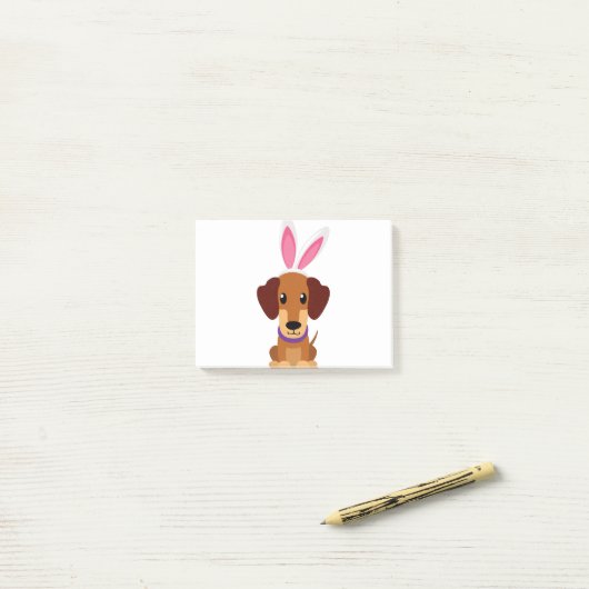 Fröhliche Ostern Daschund Post-it Klebezettel (Auf Schreibtisch)