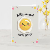Fröhliche Ostern Dotter Humor Karte (Gelbe Blume)