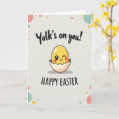 Fröhliche Ostern Dotter-Witzkarte Karte (Gelbe Blume)