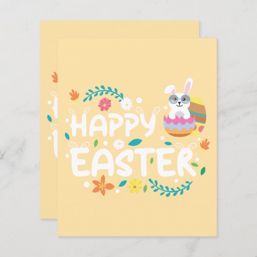 Fröhliche Ostern, Eier, Bunny & Blume Geschäften (Vorne/Hinten)