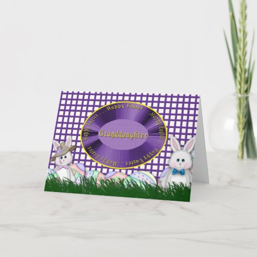 FRÖHLICHE OSTERN - ENKELIN - HÄSCHEN FEIERTAGSKARTE (Vorderseite)