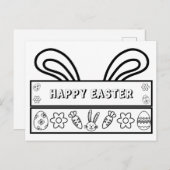 Fröhliche Ostern - farbenfrohe Postkarte für Kinde (Vorne/Hinten)