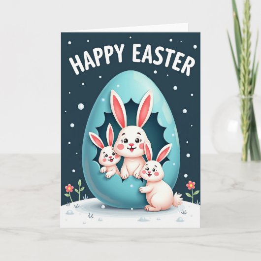Fröhliche Ostern Freunde Süße Karte (Vorderseite)