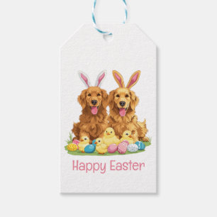 Fröhliche Ostern Golden Retriever Hunde Hasenohren Geschenkanhänger