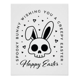 Fröhliche Ostern gruselige Wünsche spooky bunny Poster