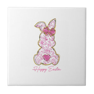 Fröhliche Ostern Häschen Mädchen Ostern Frauen Ros Fliese