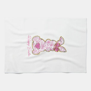 Fröhliche Ostern Häschen Mädchen Ostern Frauen Ros Geschirrtuch