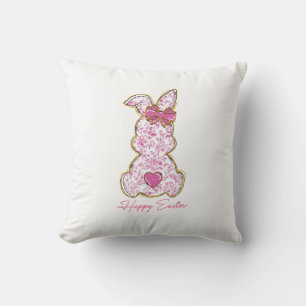 Fröhliche Ostern Häschen Mädchen Ostern Frauen Ros Kissen