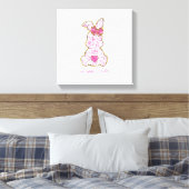 Fröhliche Ostern Häschen Mädchen Ostern Frauen Ros Leinwanddruck (Insitu (Schlafzimmer))
