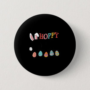 Fröhliche Ostern Hase Eier lustig Button