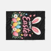 Fröhliche Ostern Hase Frühling Ostern Ei Ostern Sh Fleecedecke (Vorderseite (Horizontal))