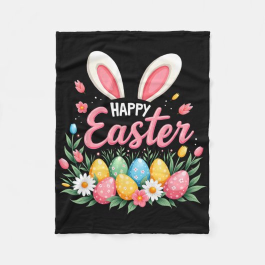 Fröhliche Ostern Hase Frühling Ostern Ei Ostern Sh Fleecedecke (Vorderseite)