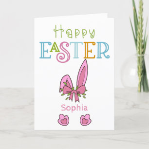 Fröhliche Ostern Hase Kaninchen Ohren und Pfoten S Feiertagskarte