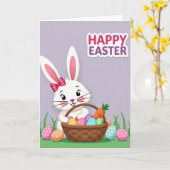 Fröhliche Ostern Hasen Ei Karte (Gelbe Blume)