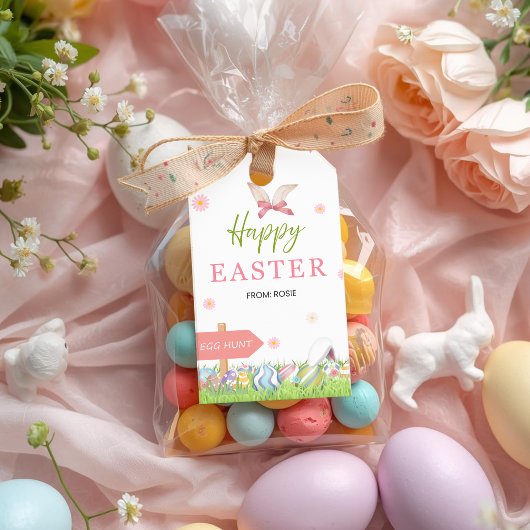 Fröhliche Ostern Hasen Geschenkanhänger | Ostereie