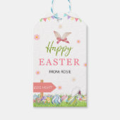 Fröhliche Ostern Hasen Geschenkanhänger | Ostereie (Vorderseite)