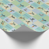 Fröhliche Ostern Hasen & Karotten Muster Geschenkpapier (Ecke)