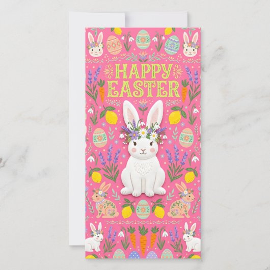 Fröhliche Ostern Hasen Karte (Vorderseite)