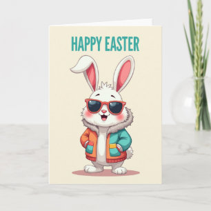 Fröhliche Ostern Hasen Kunstkarte Karte