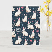 Fröhliche Ostern Hasen Muster Karte (Gelbe Blume)