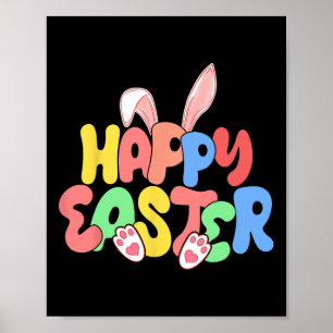 Fröhliche Ostern Hasenohren Eiersuche  Poster