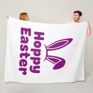 Fröhliche Ostern-Hasenohren Minimalistischer lil Fleecedecke