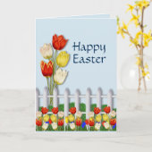Fröhliche Ostern, helle Tulpen Karte (Gelbe Blume)