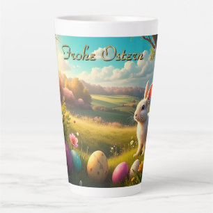 Fröhliche Ostern in einer Frühlingslandschaft Milchtasse