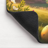 Fröhliche Ostern in einer Frühlingslandschaft Mousepad (Ecke)