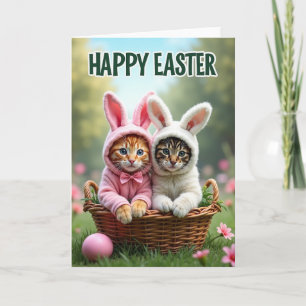 Fröhliche Ostern-Kätzchen-Fotokarte Karte