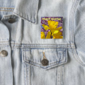 Fröhliche Ostern knöpfen gelbe Narzissen-rosa Button (Beispiel)