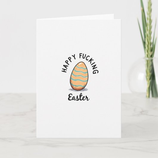 Fröhliche Ostern Lustige Ei Karte (Vorderseite)